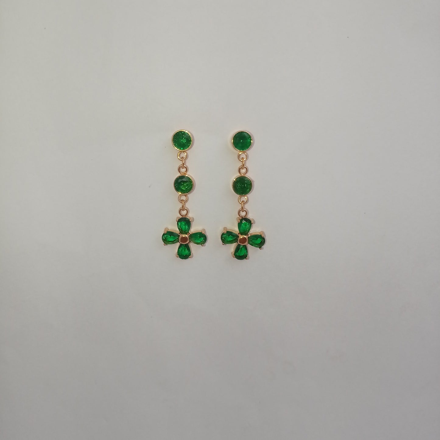 Emerald Clover Earring