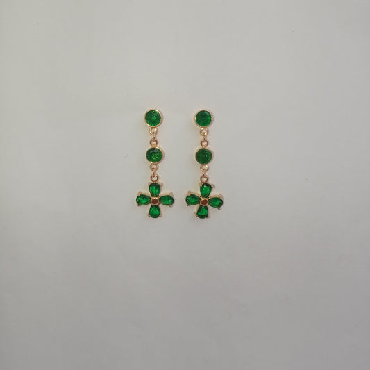 Emerald Clover Earring