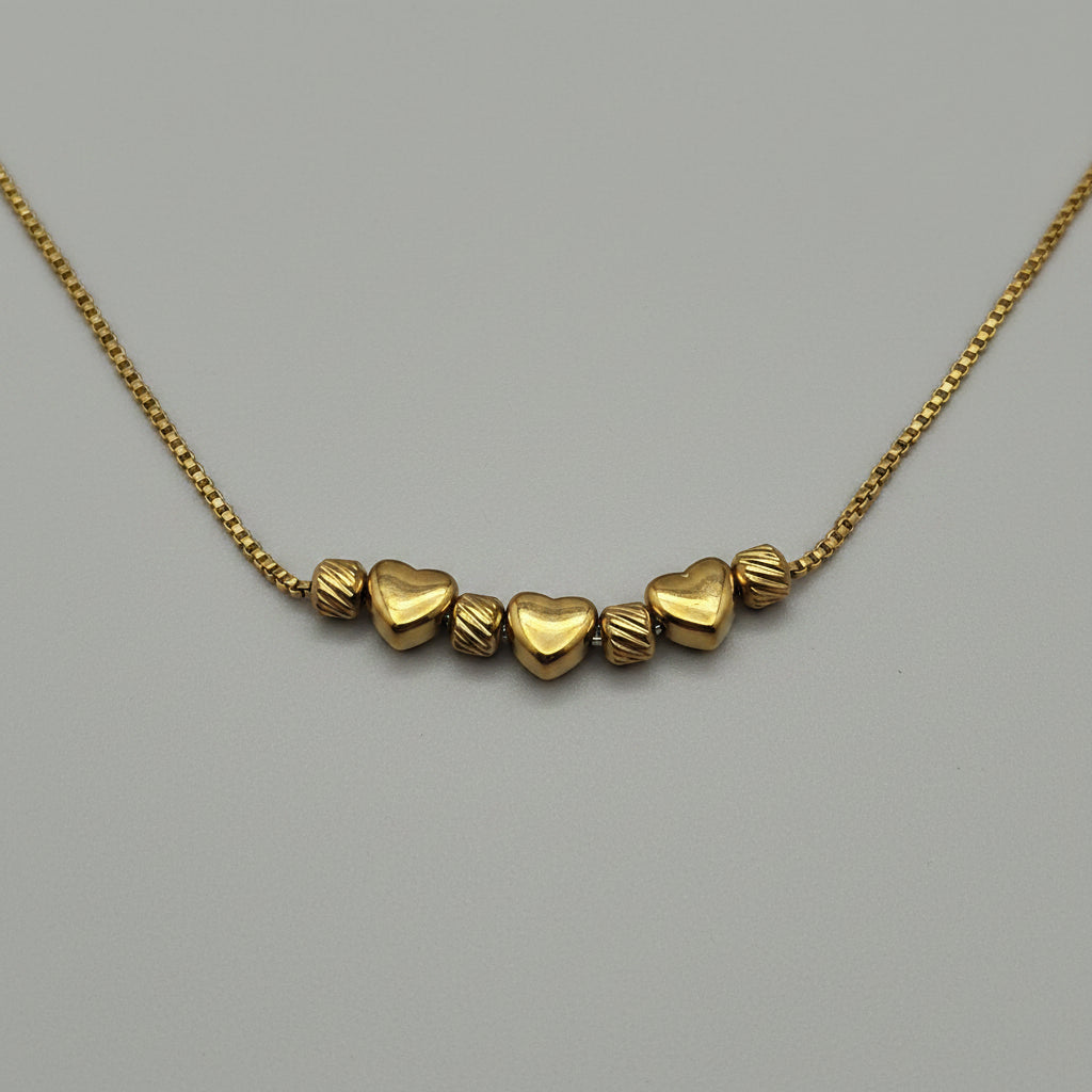 Heart and Beads Line Bracelet for Women
