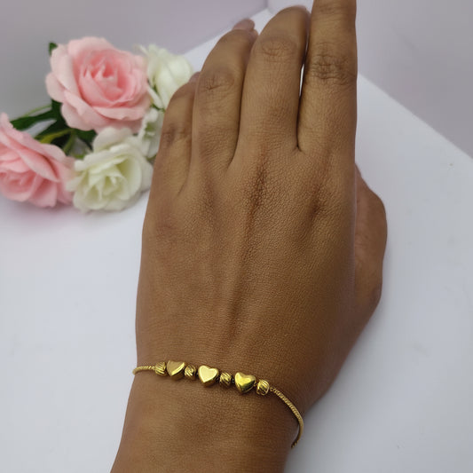 Heart and Beads Line Bracelet for Women