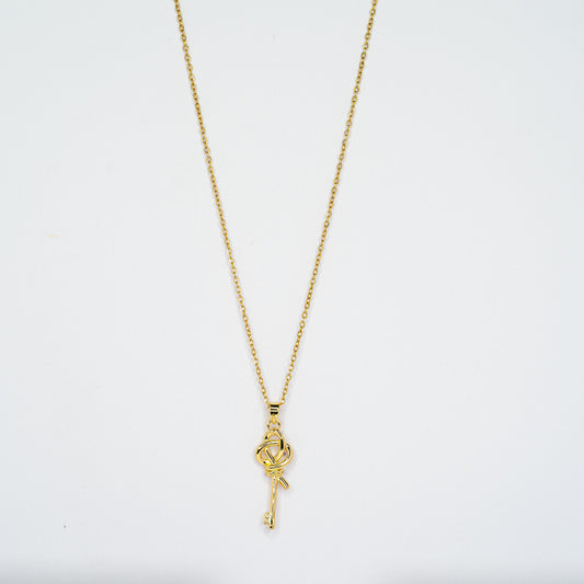 Golden Key to My Heart Pendant Chain