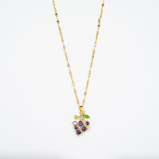 Amethyst Bunch Purple Grapes Pendant Chain