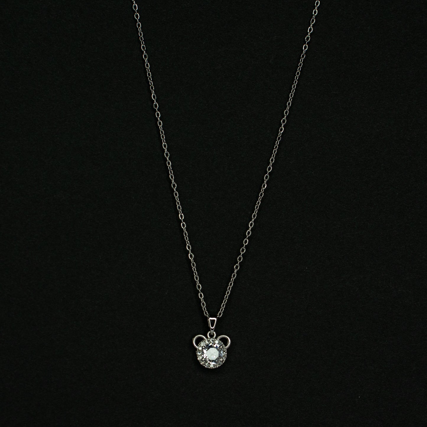Silver Teddy Love Pendant Chain