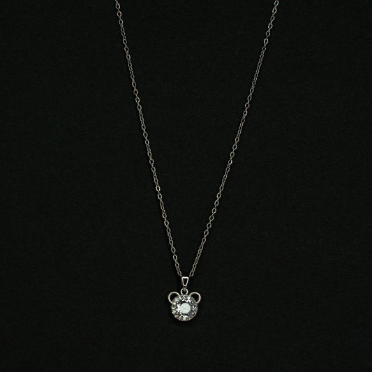 Silver Teddy Love Pendant Chain