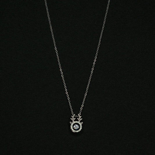 Silver Deer Horn Pendant Chain