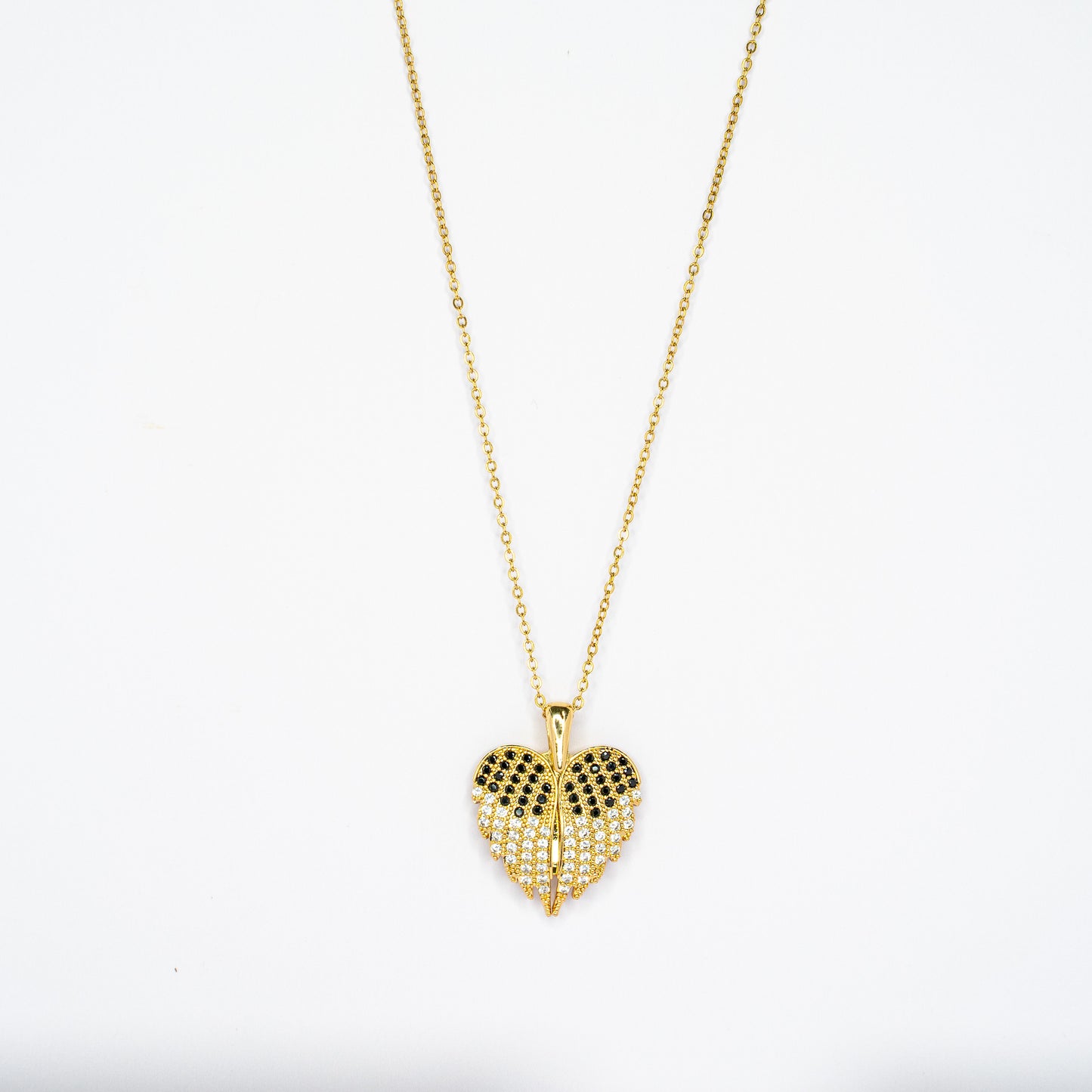 Open Wings Heart Pendant Chain