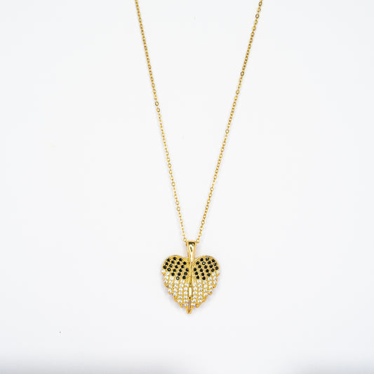 Open Wings Heart Pendant Chain