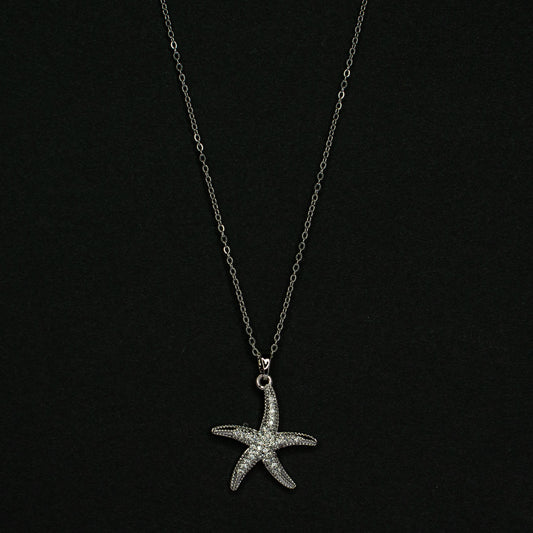 Silver Starfish Elegance Pendant Chain