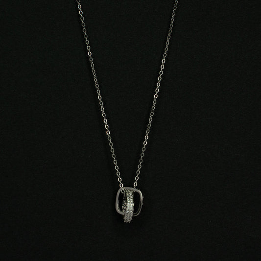 Silver Love Square Pendant Chain