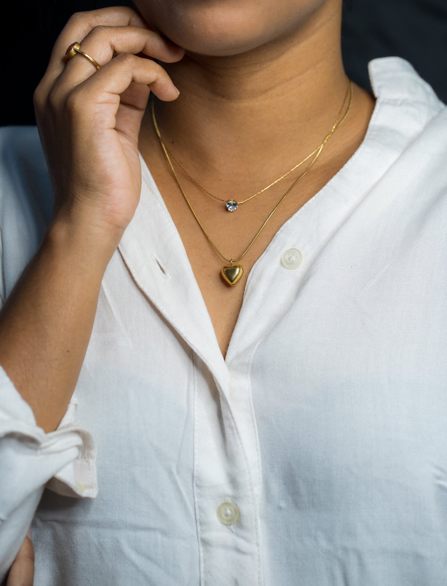 Rose Dainty Diamond Pendant Chain