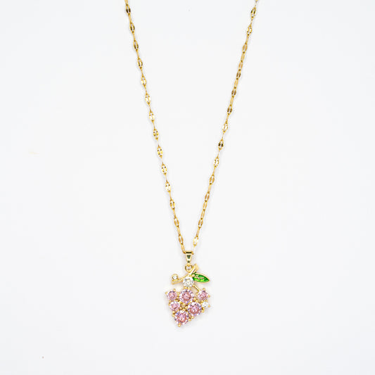 Blushing Pink Grapes Pendant Chain