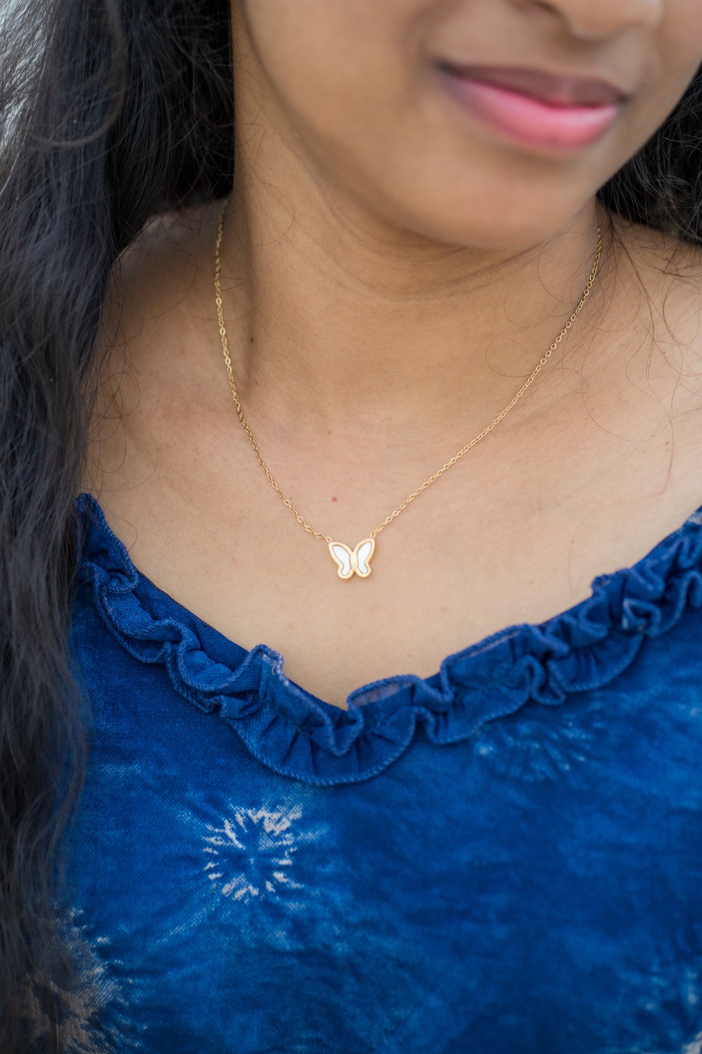 Shell Butterfly Pendant Chain