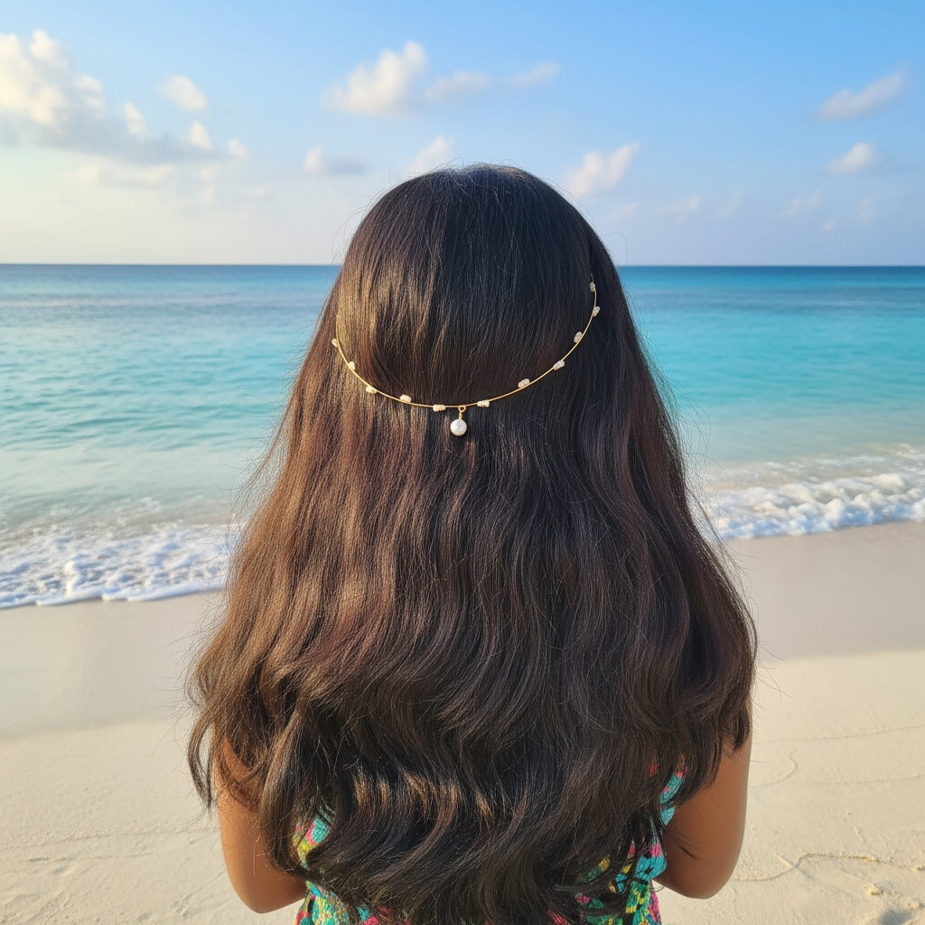 Golden Rectangle Crystal Hair Accessory - Kids & Adults