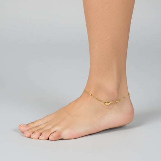 Bold Balls and Big Heart Charm Anklet