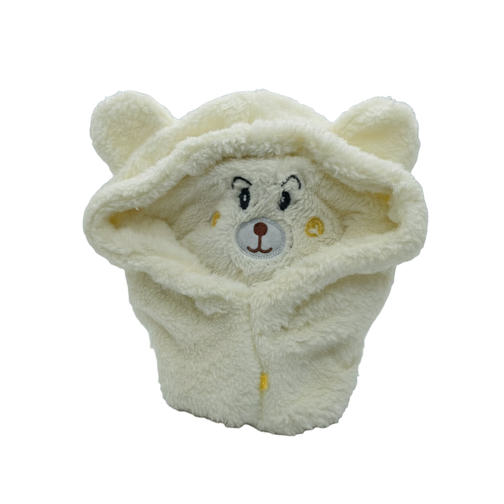 Cozy Teddy Bear Fleece Hood & Face Warmer