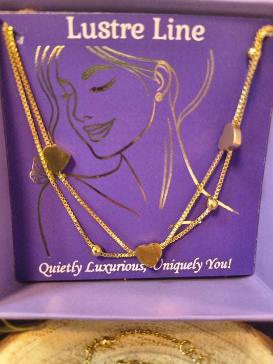 Lovely Three Heart Charm Anklet