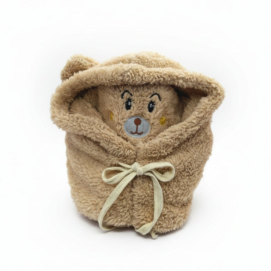Cozy Teddy Bear Fleece Hood & Face Warmer