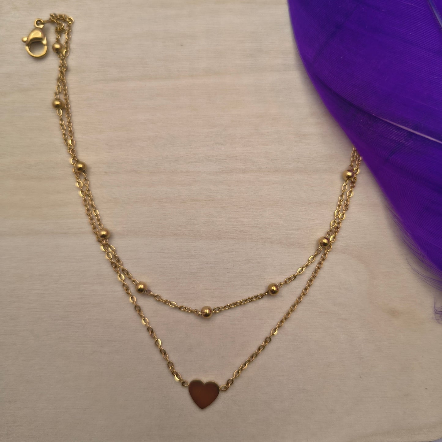 Stylish Balls and Single Heart Charm Anklet