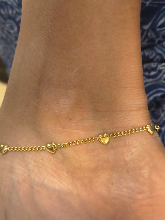 Cute Mini Heart Charm Anklet